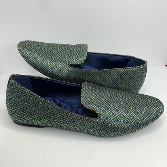 Birdies Starling Satin Teal Blue Green Slip On Flat Loafers Women’s 12 - Picture 1 of 9